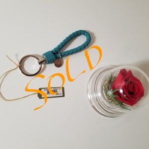 Bottega Veneta Intrecciato Key chain In aqua